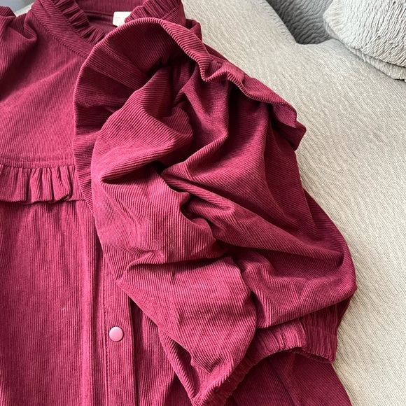 NWT Entro Maroon Long Sleeve Dress - Picture 5 of 6